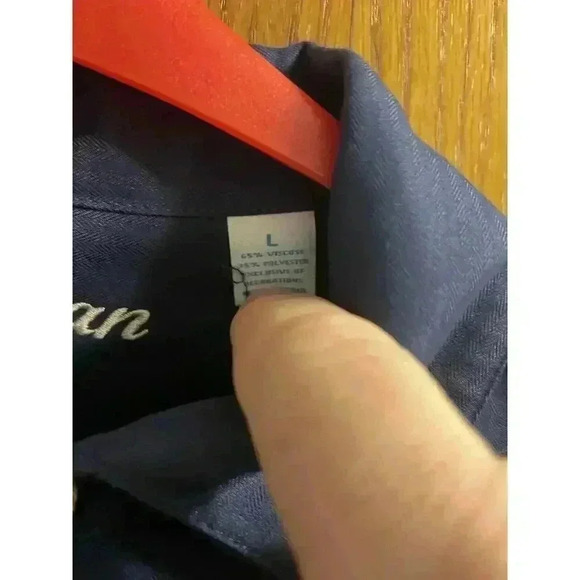 Caribbean Men’s Button Down Bourbon Embroidery Short Sleeve SZ L Mint - Picture 3 of 5